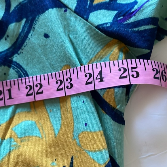 LOGO Lori Goldstein Abstract Floral Short Sleeve Cotton Blend Dress Size 3X - Picture 9 of 10